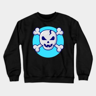 Skull And Crossbone Cartoon Vector Icon Illustration Crewneck Sweatshirt